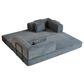 GigaCloud Corduroy Convertible Sleeper Sofa with Cylindrical Pillow in Gray, , large
