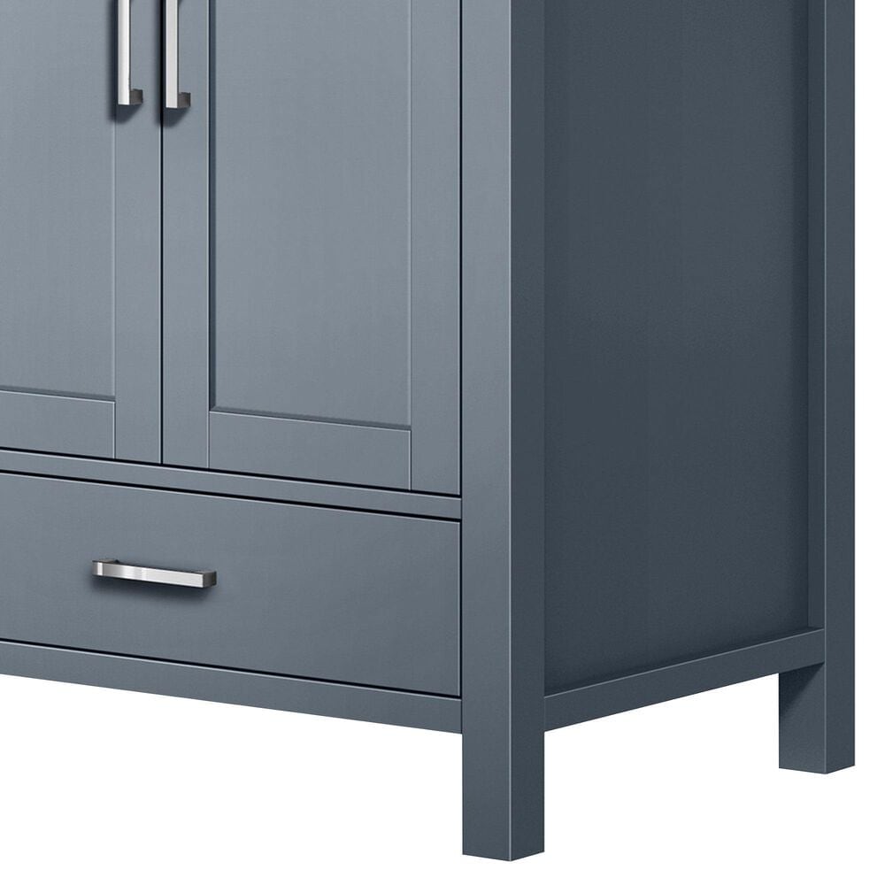 Lexora Home Jacques 30&quot; Single Bathroom Vanity in Dark Grey with 2 cm White Quartz Top and Rectangular Sink, , large