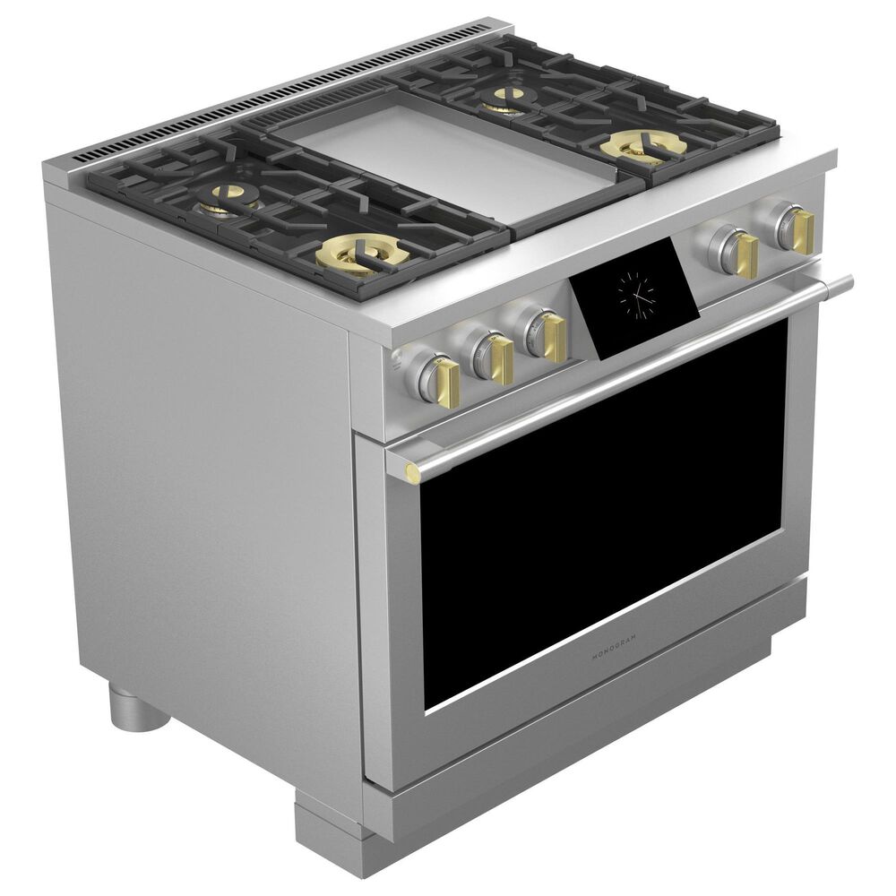 Monogram 36&quot; Dual-Fuel Professional Range with 4 Burners and Griddle in Stainless Steel, , large
