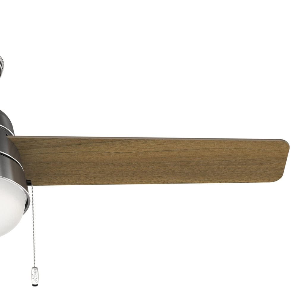 Hunter Aker 52&quot; Ceiling Fan with LED Lights in Brushed Nickel, , large