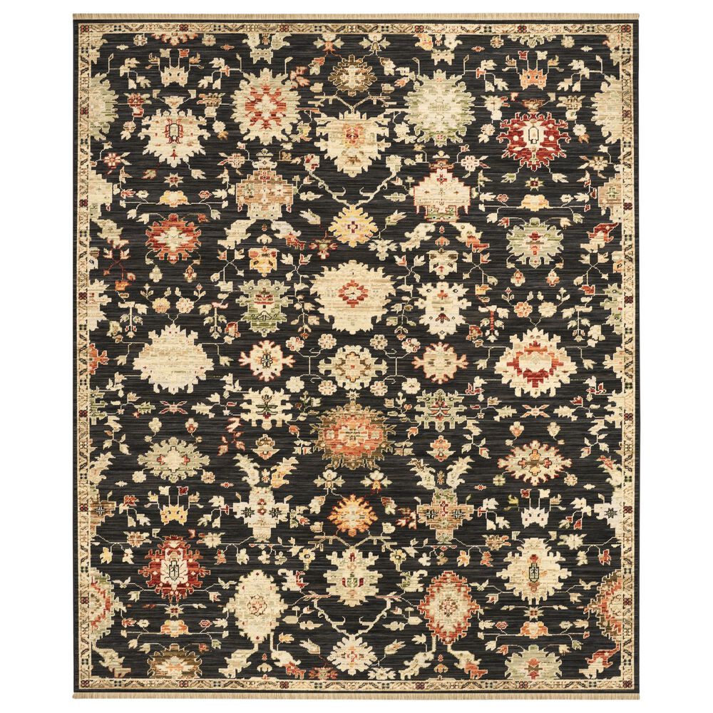 Nourison Antique Bloom Black 9" x 12" Area Rug, , large