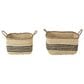 Mercana Emma Rectangular Basket in Light Brown and Black (Set of 2), , large
