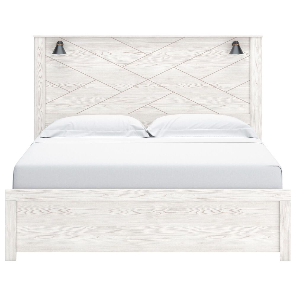 Ashley Gerridan King Panel Bed in White Gray, , large