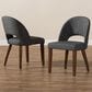 Baxton Studio Wesley Side Chair with Dark Grey Cushion in Walnut (Set of 2), , large