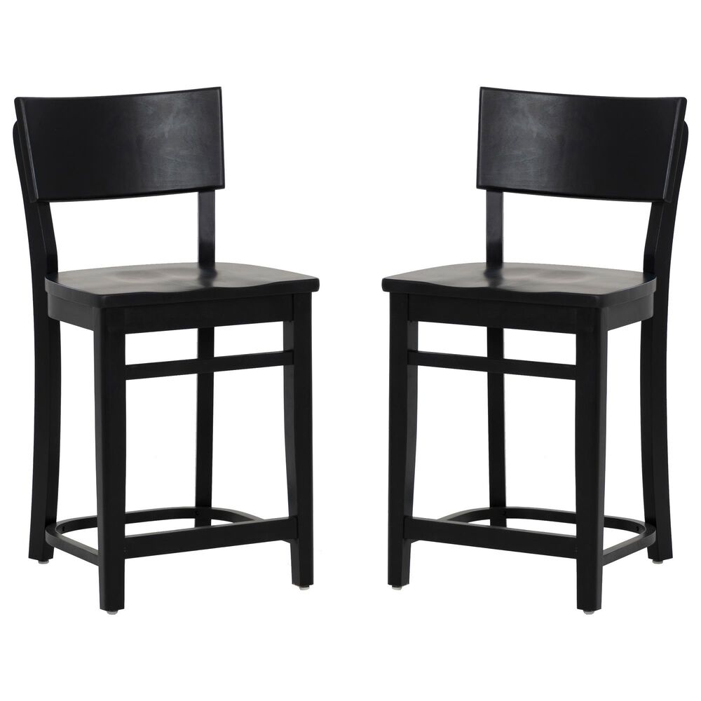 Linon Home Decor Briggs Counter Stool in Black (Set of 2), , large