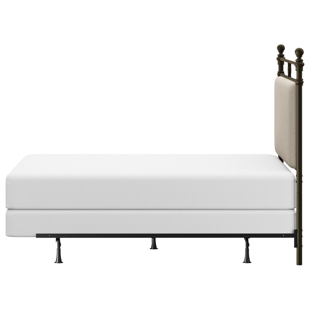 Richlands Furniture Ashley King Poster Panel Metal and Upholstered Bed in Brown and Rustic Brown, , large