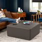Jaxx Fairlie Faux Leather Ottoman in Gunmetal, , large