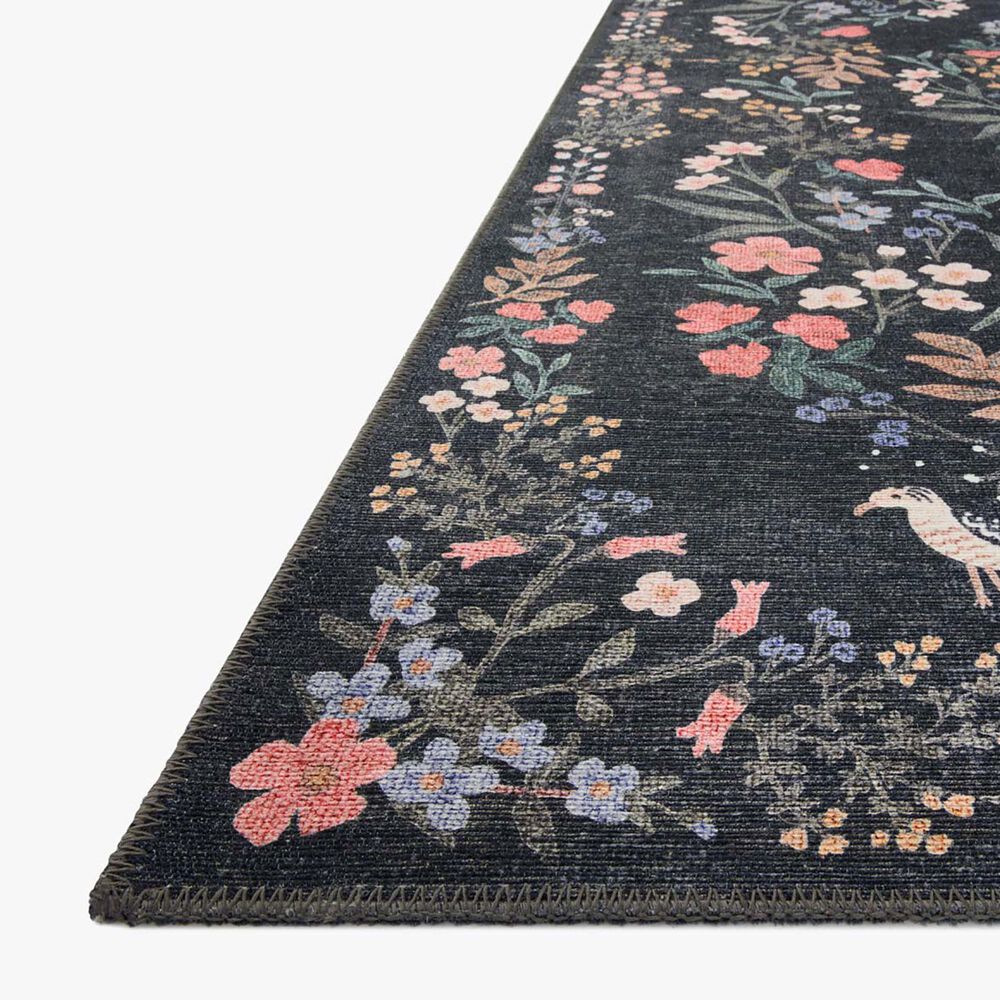 Rifle Paper Co Maison Tuileries 2&#39;6&quot; x 7&#39;6&quot; Black Runner, , large