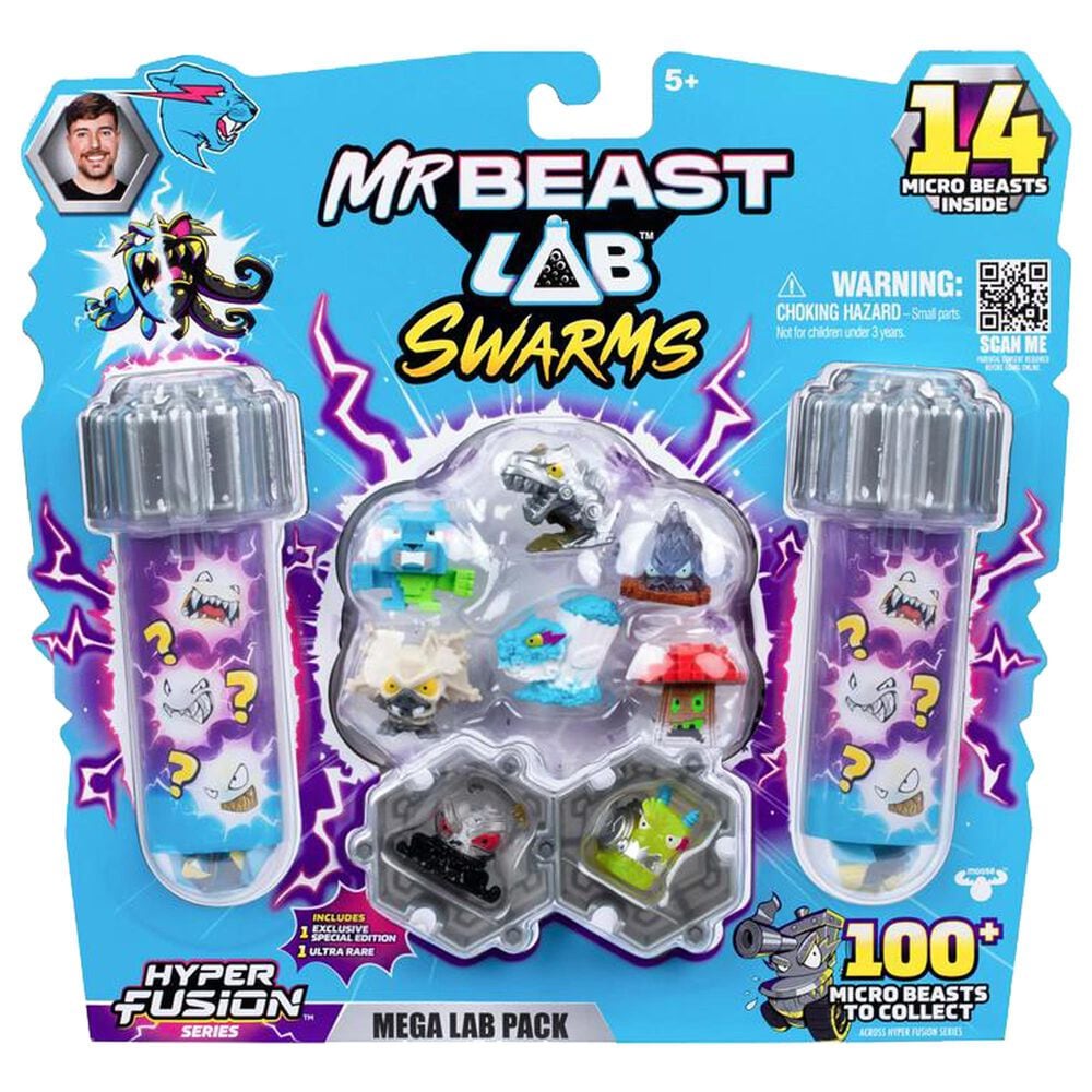 Mr. Beast Lab Swarms Mega Lab Series 3 with 14 Micro Beasts Assorted Figures - Septic Snow Globe in Multicolor, , large