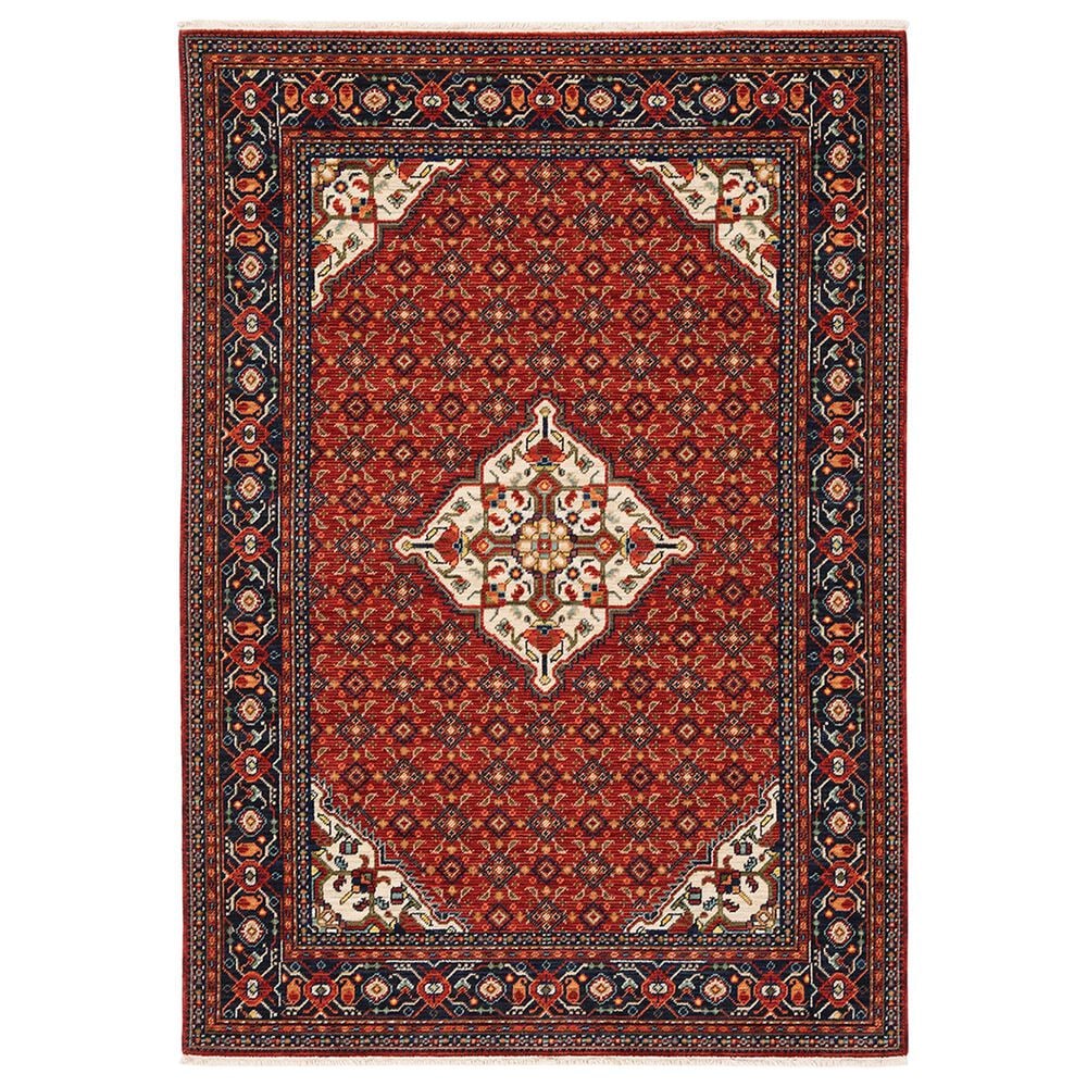Oriental Weavers Lilihan Medallion 001C6 3"3" x 5" Red and Blue Area Rug, , large