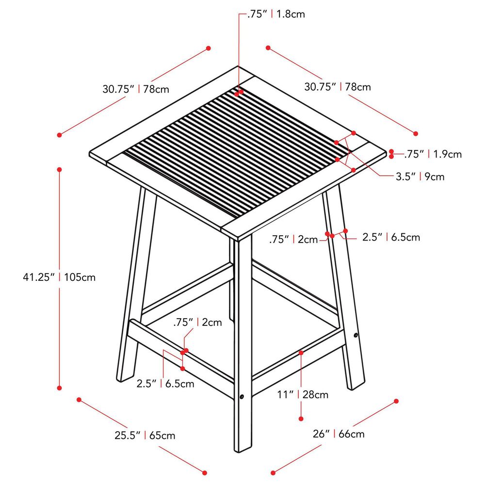 CorLiving Miramar 5-Piece Patio Pub Table Set in White, , large