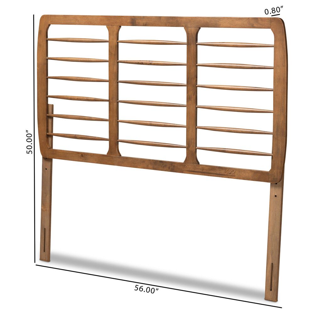 Baxton Studio Carolyn Full Slat Headboard in Ash Walnut, , large