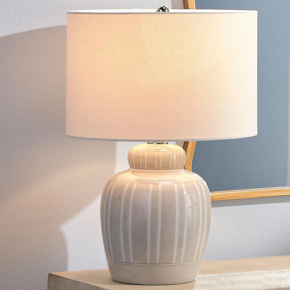 Splendor Living Bridgeport Table Lamp in Light Grey and White, , large