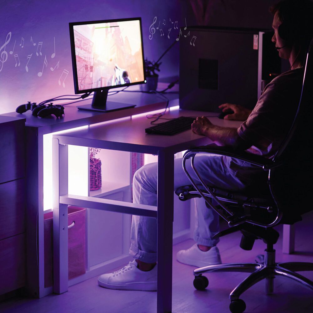Jem Accessories Smart Sound Reactive Multicolor Flow Effect LED Light Strip in White, , large