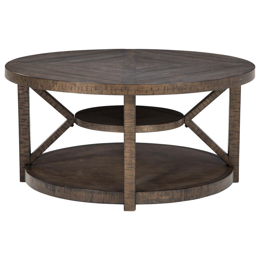 Signature Design by Ashley Jessoli Round Cocktail Table in Brown, , large