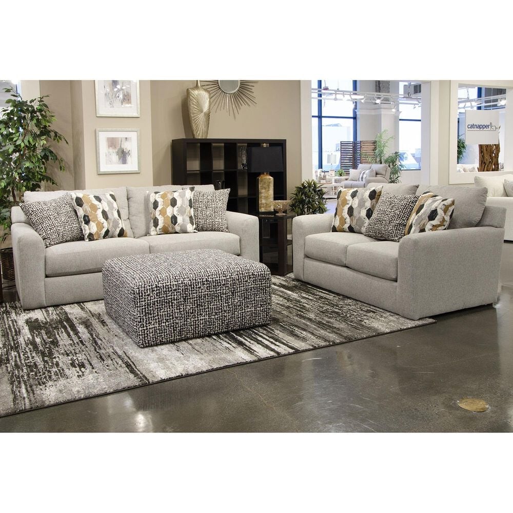 Catnapper Hooten Stationary Loveseat in Nickel, , large