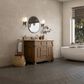 James Martin Vanities Brookfield 48" Single Bathroom Vanity in Pecan with 3 cm Carrara White Marble Top and Rectangular Sink, , large