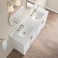 37B Lucerne 60" Double Bathroom Vanity in Bright White with Marble Top and Backsplash, , large