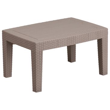 Flash Furniture Rattan Coffee Table in Light Gray, , large