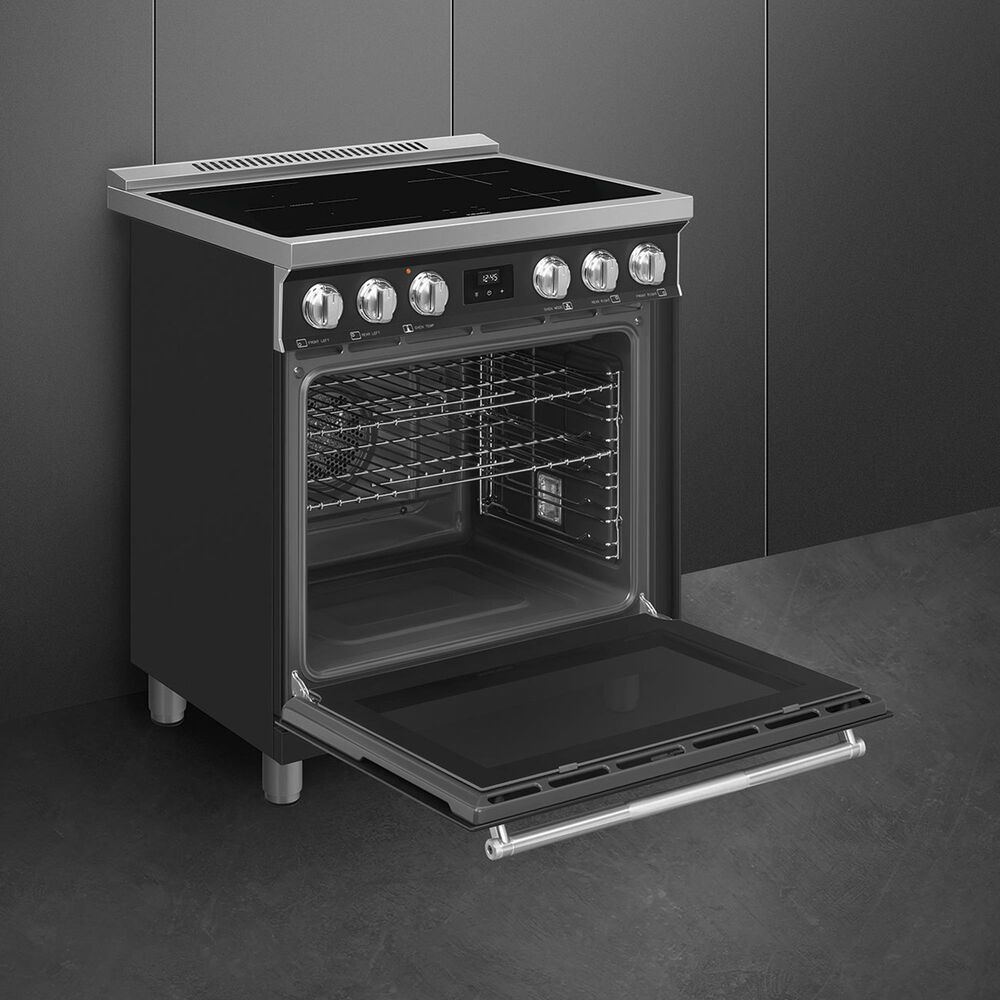 SMEG Professional 30" Induction Electric Range in Matte Black, , large