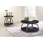 Pacific Landing Round End Table in Dark Grey and Black Nickel, , large