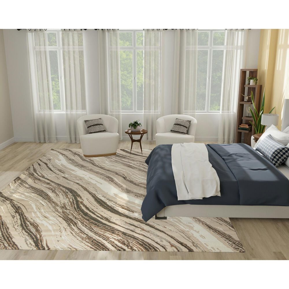Nourison Sustainable Trends SUT05 9&#39; x 12&#39; Beige and Grey Area Rug, , large
