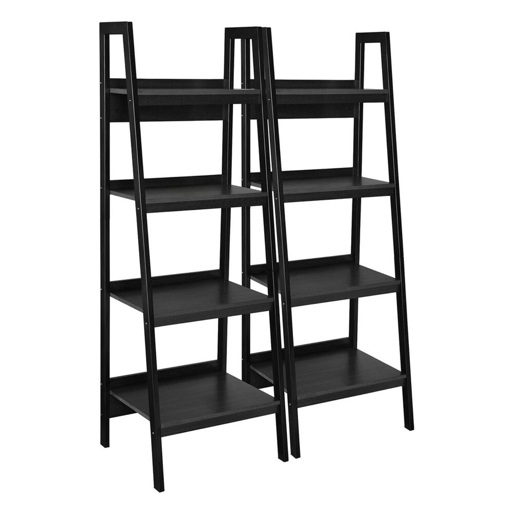 DHP 4-Shelf Ladder Bookcase in Black, , large