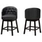 Baxton Studio Theron Swivel Counter Stool with Black Cushion in Espresso Brown (Set of 2), , large