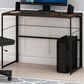 HOMLUX Riau 39" Folding Computer Desk in Rustic Oak and Black, , large