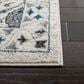 Safavieh Evoke EVK210C 2"2" x 11" Ivory and Blue Indoor/Outdoor Runner Rug, , large