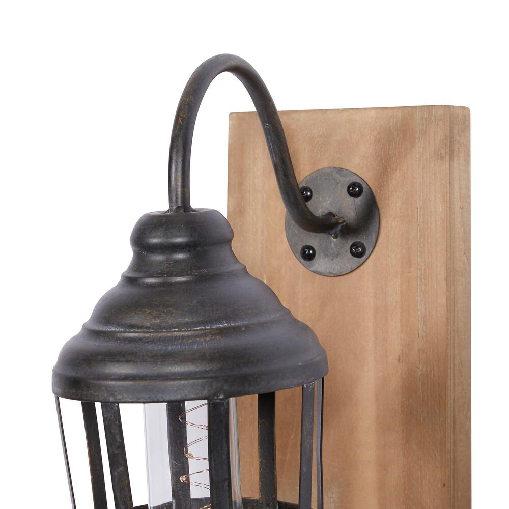 Maple and Jade 6&quot; x 15&quot; Wall Sconce in Brown and Black, , large