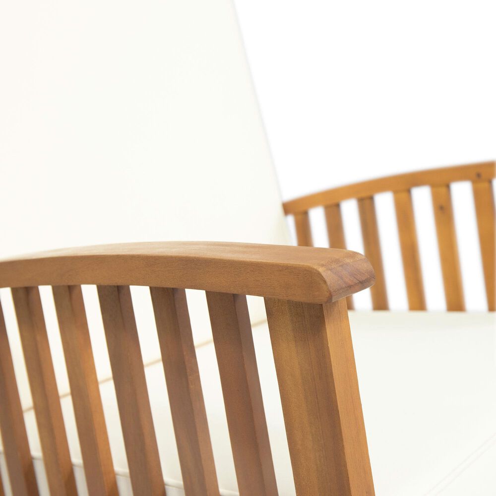 Noble House Delilah Patio Rocking Chair with Cream Cushion in Brown Patina &#40;Set of 2&#41;, , large