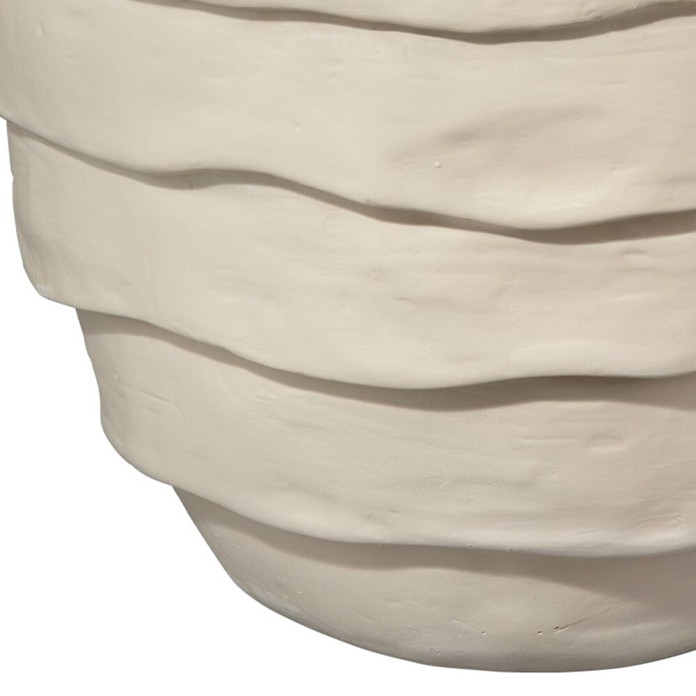 Splendor Living Marlowe Fiber Glass Indoor/Outdoor Side Table in Cream White, , large