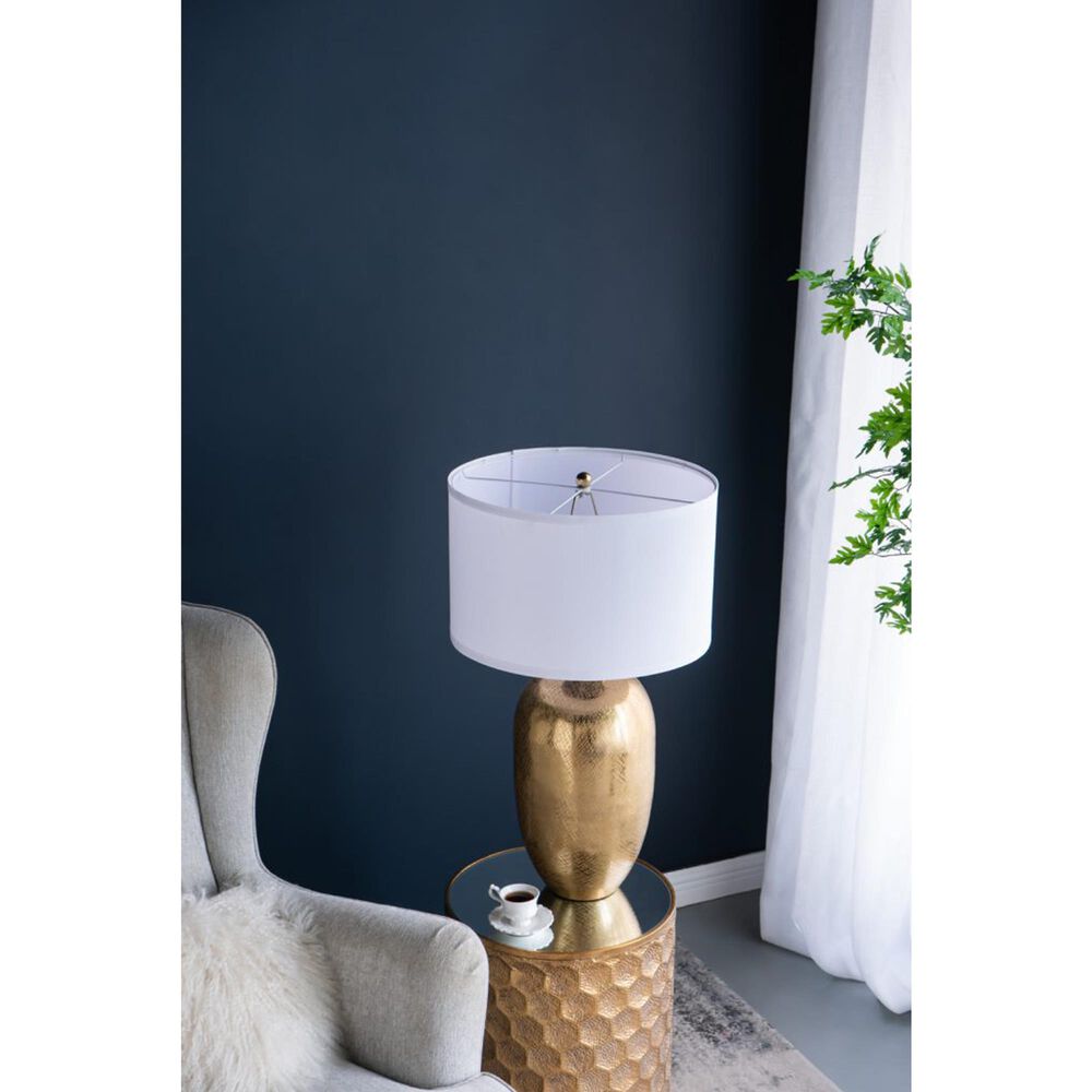 A&amp;B Home Anita Table Lamp with Collapsible Shade in Gold, , large