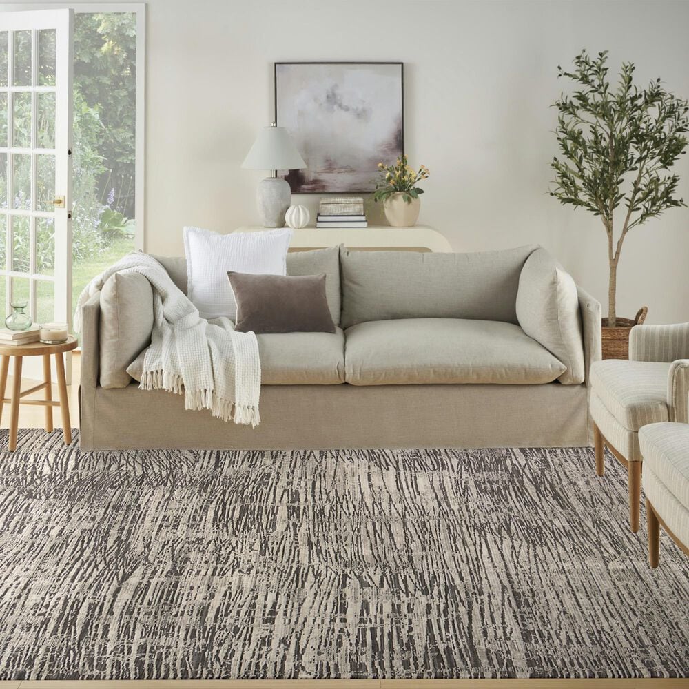 Nourison Sustainable Trends 7&#39;10&quot; x 9&#39;10&quot; Ivory and Grey Area Rug, , large