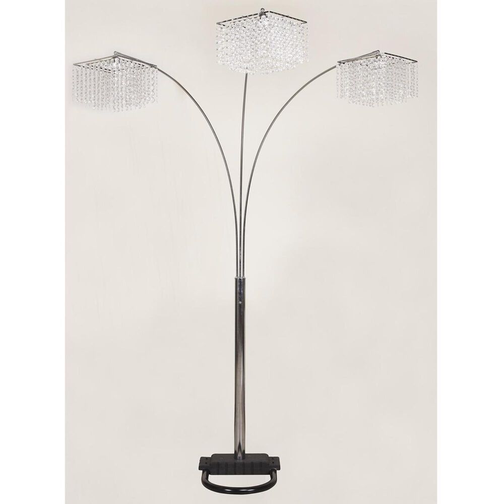 Crown Mark Crystal Floor Lamp in Chrome, , large