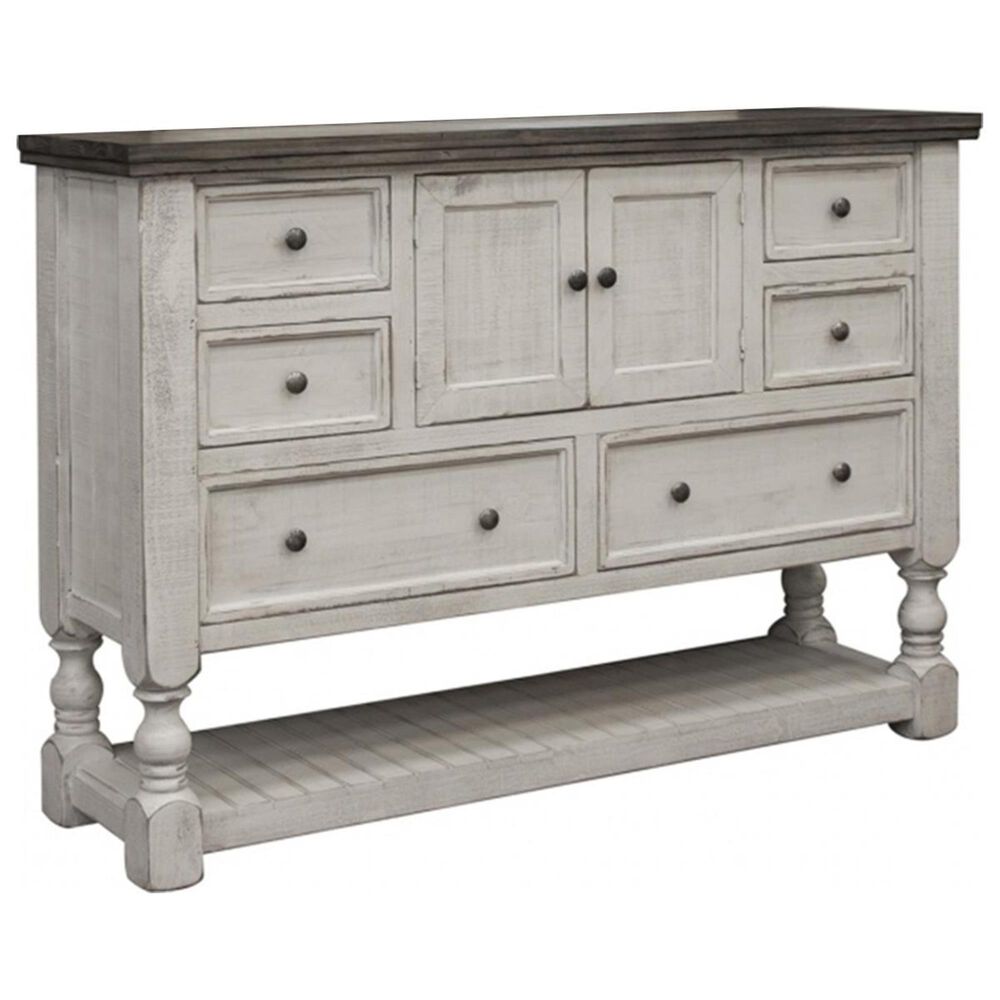 Fallridge Stone 6 Drawer Dresser in Eggshell Antiqued, , large
