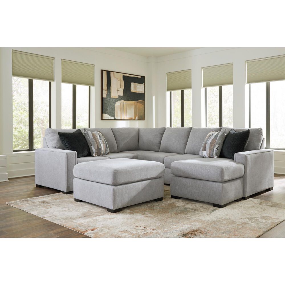 Ashley Lakepoint Oversized Accent Ottoman in Nickel, , large
