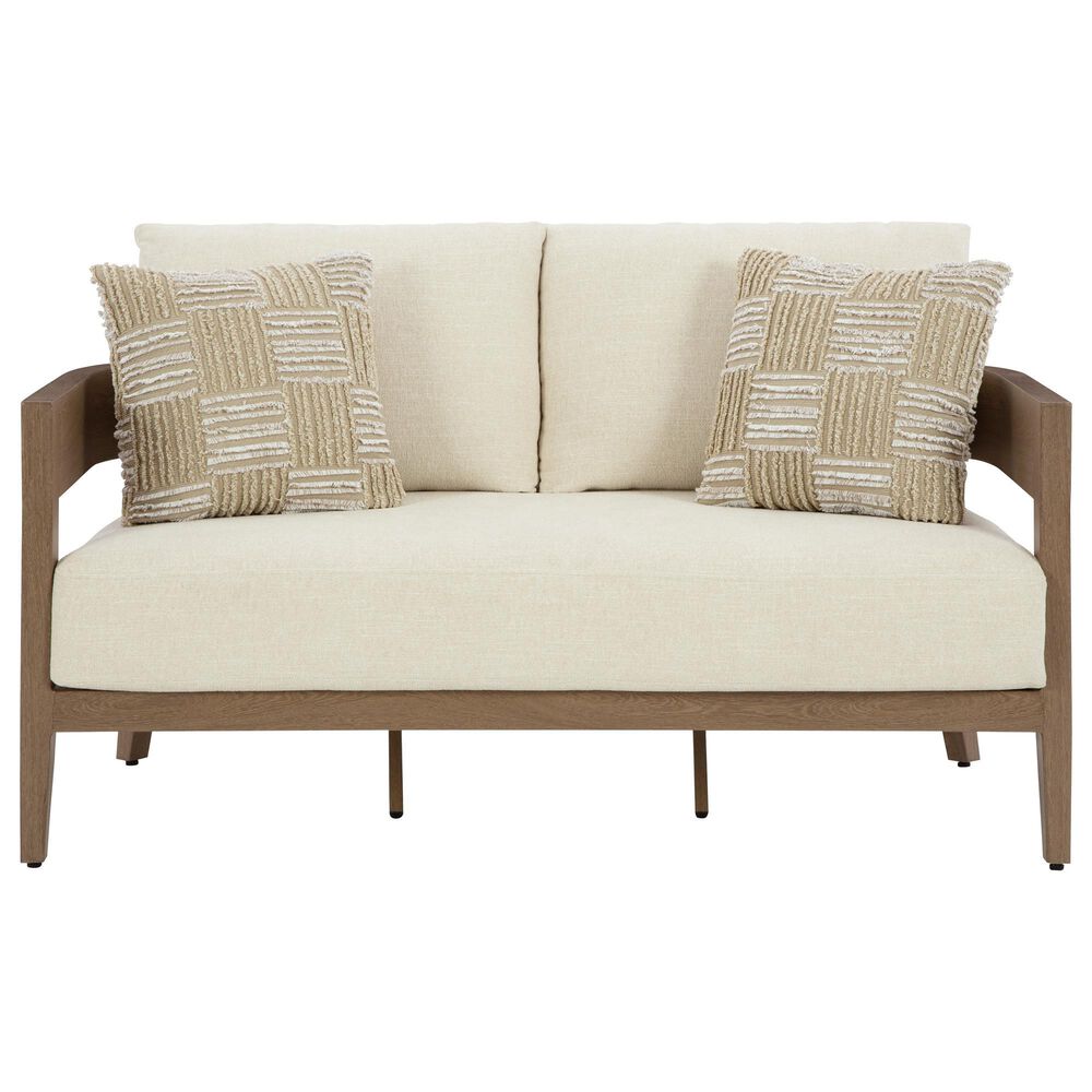 Ashley Serene Bay Patio Loveseat in White, , large