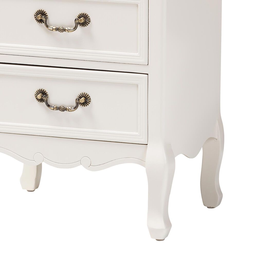 Baxton Studio Capucine 3-Drawer End Table in Natural Whitewashed Oak and White, , large
