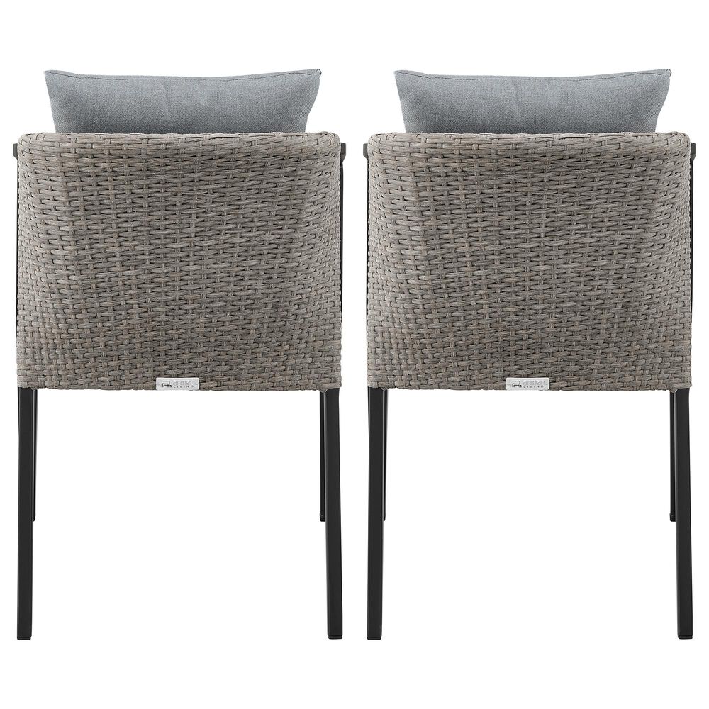 Blue River Aileen Outdoor Dining Chair with Dark Gray Cushion in Black and Gray (Set of 2), , large