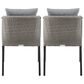 Blue River Aileen Outdoor Dining Chair with Dark Gray Cushion in Black and Gray (Set of 2), , large
