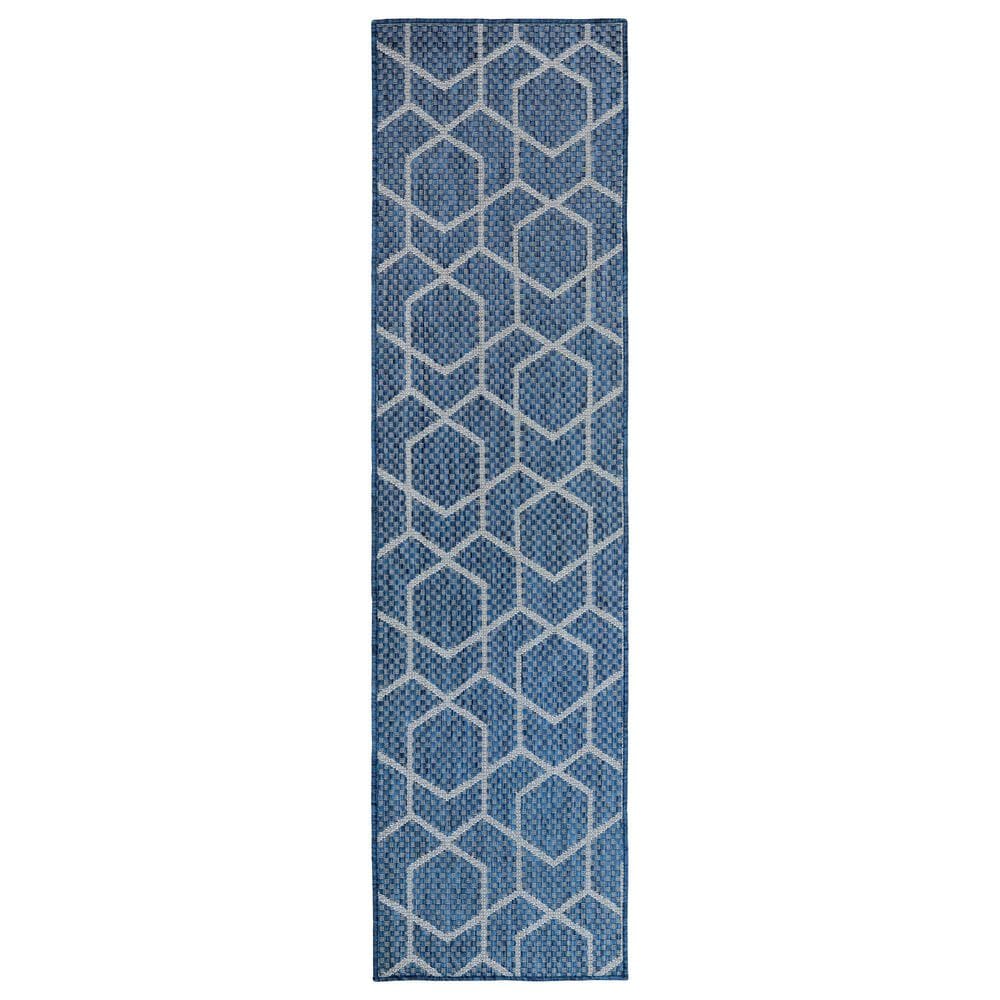 Nourison Horizon HOZ01 Denim 2" x 6" Indoor/Outdoor Runner, , large