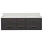 Lexora Home Castor 60" Double Bathroom Vanity in Black with 2 cm White Cultured Marble Top and Rectangular Sinks, , large