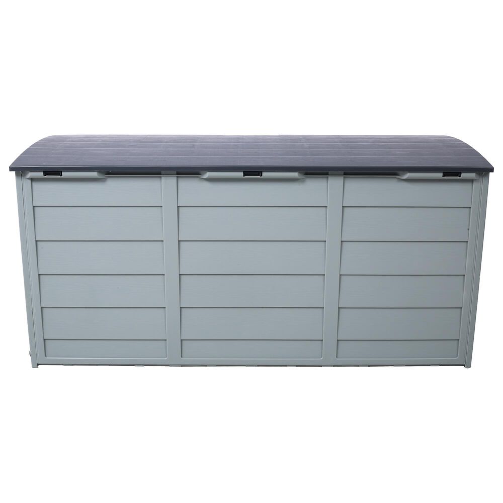 Hearth and Haven 75-Gallon Outdoor Plastic Deck Box with Built-In Wheels in Gray, , large