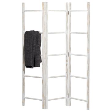Maple and Jade 15-Rung Partition Ladder with 3 Panels in White, , large