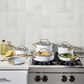 Cuisinart 10-Piece Nonstick Stainless Steel Cookware Set in Matte White, , large