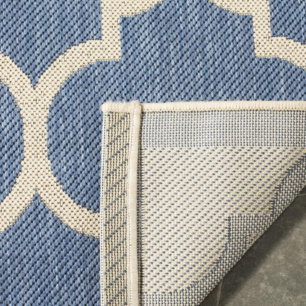 Safavieh Courtyard Indoor/Outdoor CY6914-243-4 4&#39; x 5&#39;7&quot; Blue/Beige Area Rug, , large