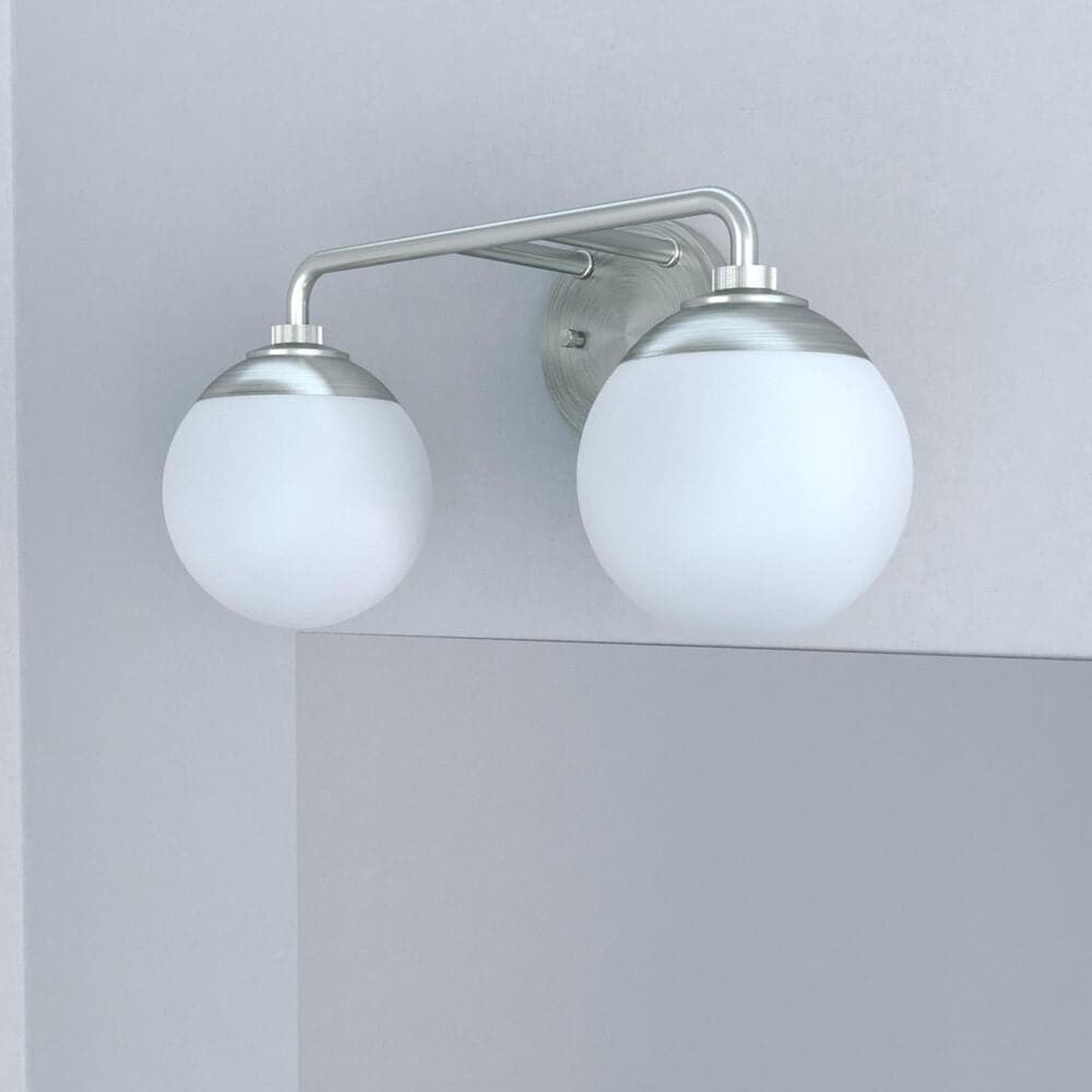 Hunter Hepburn 2-Light Vanity in Brushed Nickel, , large