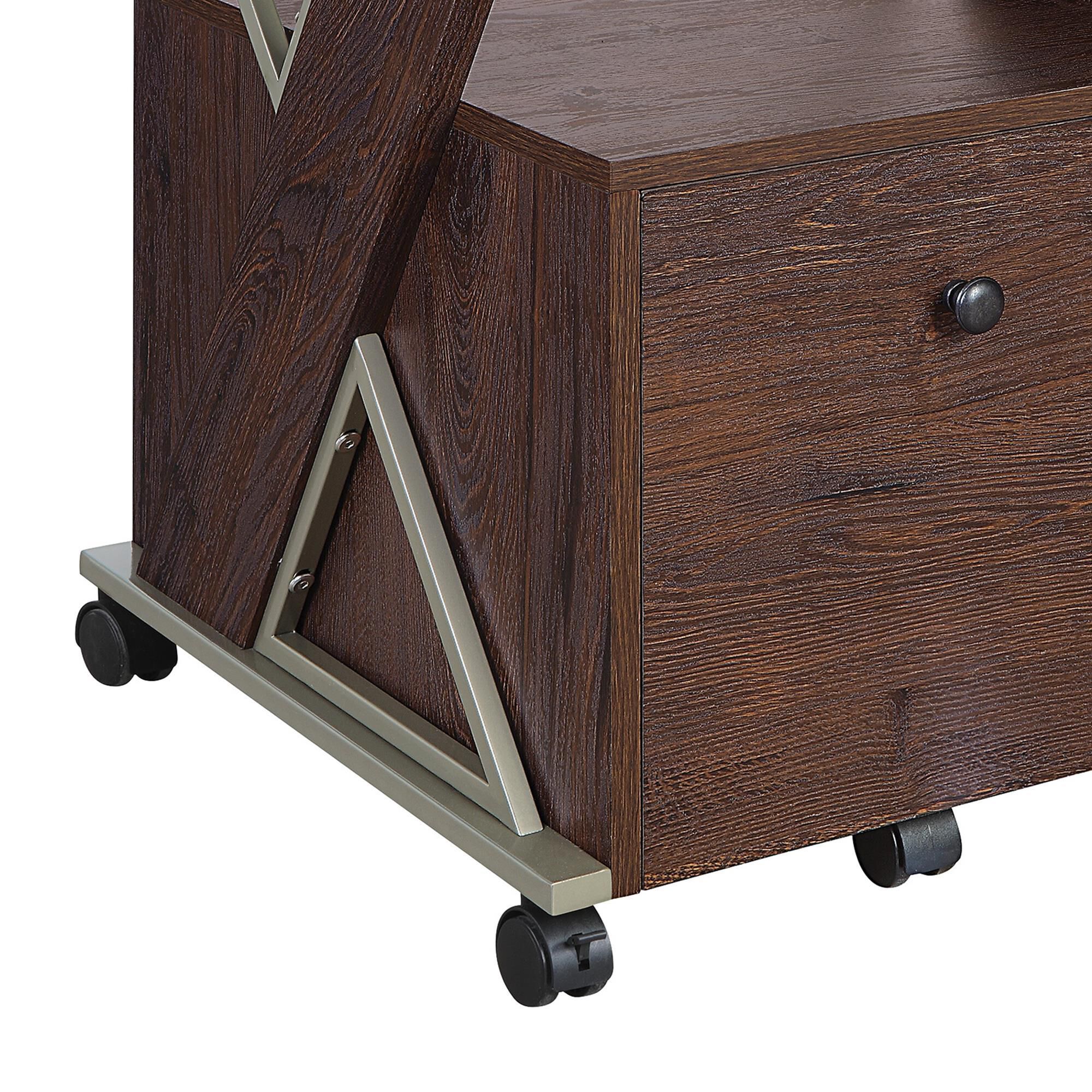 Valor Living Zenos Mobile File Cabinet with Casters in Cherry